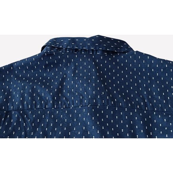 GEORGE SHORT SLV BUTTON-UP CASUAL SHIRT, MENS-XL(46-48)CLASSIC FIT, NAVY & WHITE - Picture 6 of 11